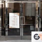 Menü "Tropical Beige and Mini Services" Fensteraufkleber (Büro Tür)