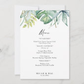 Menü "Tropical Foliage Wedding Reception" Einladung (Vorderseite)