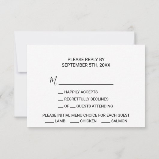 Menü "Tropical Green Blätter" RSVP Karte (Rückseite)