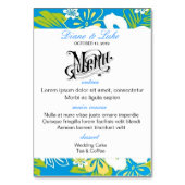 Menü "Tropisches Blumenzettel"+Tischnummer-Karte Tischnummer (Rückseite)