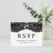 MENU-UAWG PostCard für Schwarz-weiße Halloween-Ske Einladungspostkarte (Stehend Vorderseite)