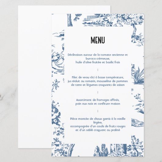 Menu Victoria (Vorne/Hinten)