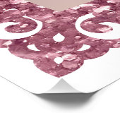 Menü "Vintage Glitzer-Frame-rosa-Bow-Dienste" Poster (Ecke)