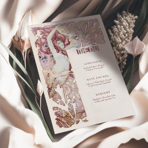 Menü Vintage Meerjungfrau Art Nouveau Einladung