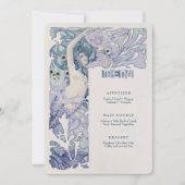 Menü Vintage Meerjungfrau Art Nouveau Einladung (Vorderseite)