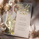Menü Vintage Meerjungfrau Art Nouveau Folieneinladung<br><div class="desc">Menu Card im Jugendstil für Ihre Vintage Hochzeit in einem floralen, romantischen und skurrilen Design. Klassische Schnörkel ergänzen Deko Schriftartes der klassischen Kunst. Bitte geben Sie Ihre persönlichen Informationen ein, und Sie sind fertig. Wenn Sie das Design weiter ändern möchten, klicken Sie auf den blauen Button "Anpassen". Vielen Dank, dass...</div>