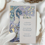 Menü Vintage Meerjungfrau Art Nouveau Folieneinladung<br><div class="desc">Menu Card im Jugendstil für Ihre Vintage Hochzeit in einem floralen, romantischen und skurrilen Design. Klassische Schnörkel ergänzen Deko Schriftartes der klassischen Kunst. Bitte geben Sie Ihre persönlichen Informationen ein, und Sie sind fertig. Wenn Sie das Design weiter ändern möchten, klicken Sie auf den blauen Button "Anpassen". Vielen Dank, dass...</div>