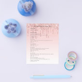 MENU-Vorlage für zwei Rose Gold Dripping Glitzer Flyer (Einzeln)