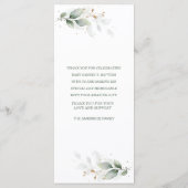 Menü "Watercolor Greenerity Foliage Baptism" Menükarte (Rückseite)