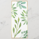 Menü "Watercolor Greenerity Wedding" Menükarte (Rückseite)