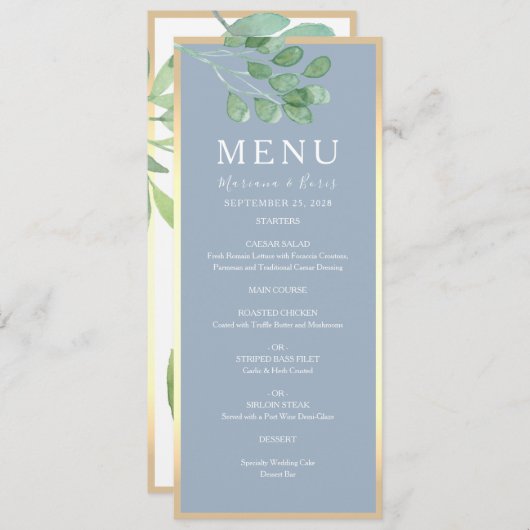 Menü "Watercolor Greenerity Wedding" Menükarte