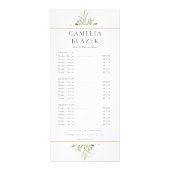 Menü "Watercolor Greenery Salon Service" (Vorne)