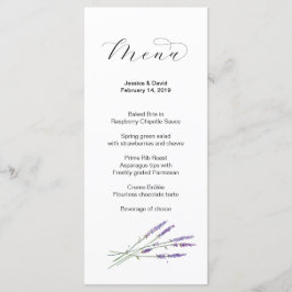 Menü "Watercolor Lavender Wedding" Menükarte