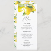 Menü "Watercolor Lemon Mediterranean" Menükarte (Vorne/Hinten)