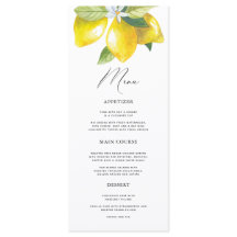 Menü "Watercolor Lemon Mediterranean"