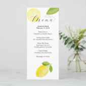 Menü "Watercolor Lemon Wedding" Menükarte (Stehend Vorderseite)