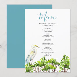 Menü "Watercolor Tropical Bird and Mangroves" Einladung