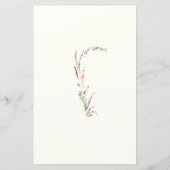 Menü "Watercolor Wildblume Wappen" (Rückseite)