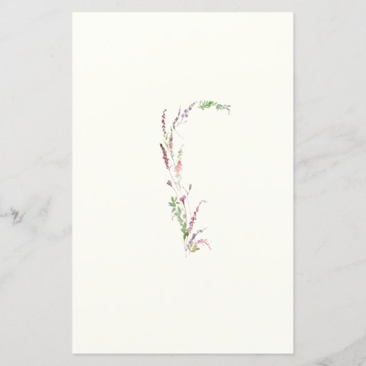 Menü "Watercolor Wildblume Wappen" (Rückseite)