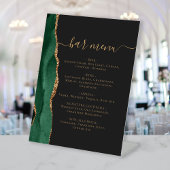 Menü "Wedding Bar" Emerald Green Gold Agate Dark Sockelschild