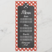 Menu Wedding Cards Red Gingham Chalk GRILLEN Menükarte (Vorderseite)