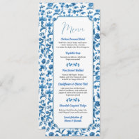 Menü "Wedding Chintz Blue & White Floral Ditsy"