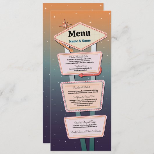 Menü Wedding Las Vegas Casino Empfang Menükarte (Vorne/Hinten)