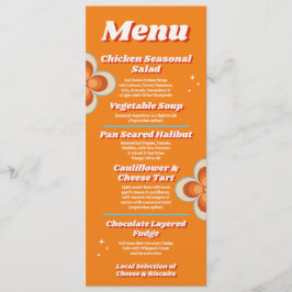 Menü Wedding Reception Retro Vintag der 70er Jahre Menükarte