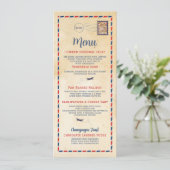 Menü Wedding Reception Travel Postcard Karte (Stehend Vorderseite)