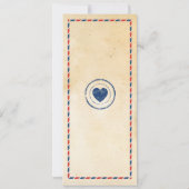 Menü Wedding Reception Travel Postcard Karte (Rückseite)