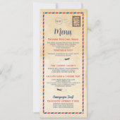 Menü Wedding Reception Travel Postcard Karte (Vorderseite)