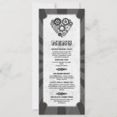 Menü Wedding Steampunk Wedding Hearts Cogs Einladung (Vorderseite)