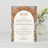 Menu Wedding Vintage Art Nouveau by Mucha Einladung (Stehend Vorderseite)