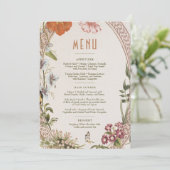 Menu Wedding Vintage Card Einladung (Stehend Vorderseite)