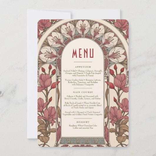 Menu Wedding Vintage Einladung (Vorderseite)