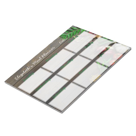 Menü "Weekly Planner Editor" Notizblock (angewinkelt)