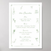 Menü "Weißer und grüner Bar" Poster (Vorne)