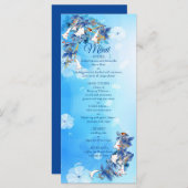 Menü "Weißes Illustriertes Wasserfarben - Mondblum Menükarte (Vorne/Hinten)