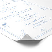 Menü "Weißes und Blaues Bar Getränk" Poster (Ecke)