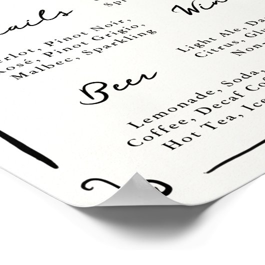 Menü "Whimsical Hand Drawing Bar" Poster (Ecke)