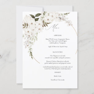 Menü "White Boho Floral" Einladung