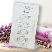 Menü "White Crystals Wellness-Center Salon Service Sockelschild