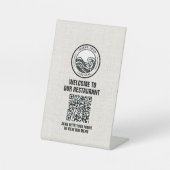 Menü "White Linen Restaurant" QR-Code Sockelschild (Vorderseite)