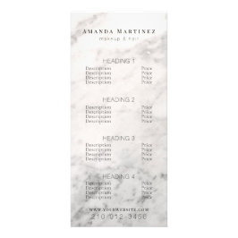 Menü "White Marble Salon Price List"