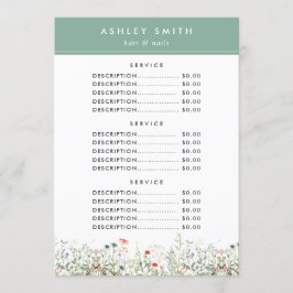 Menü "Wildblume" Menükarte