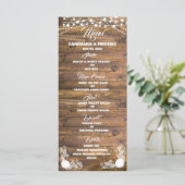 Menü "Wood Rustic Lace Wedding" (Stehend Vorderseite)