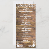 Menü "Wood Rustic Lace Wedding" (Vorderseite)