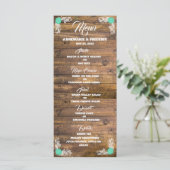 Menü "Wood Rustic Lace Wedding" (Stehend Vorderseite)