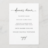 Menü zum Abendessen Menükarte (Vorderseite)