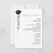 Menü zum Abendessen mit Minimalistischen Skripten Einladung (Vorderseite)